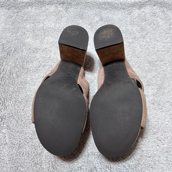 Cole Haan Suede Gabby Sandal Heeled Mules Womens 8.5 Mocha Mousse Nude Open Toe - Picture 7 of 11